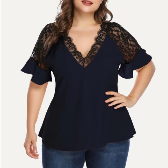 Plus size lace detail blouse - Picture 5 of 7